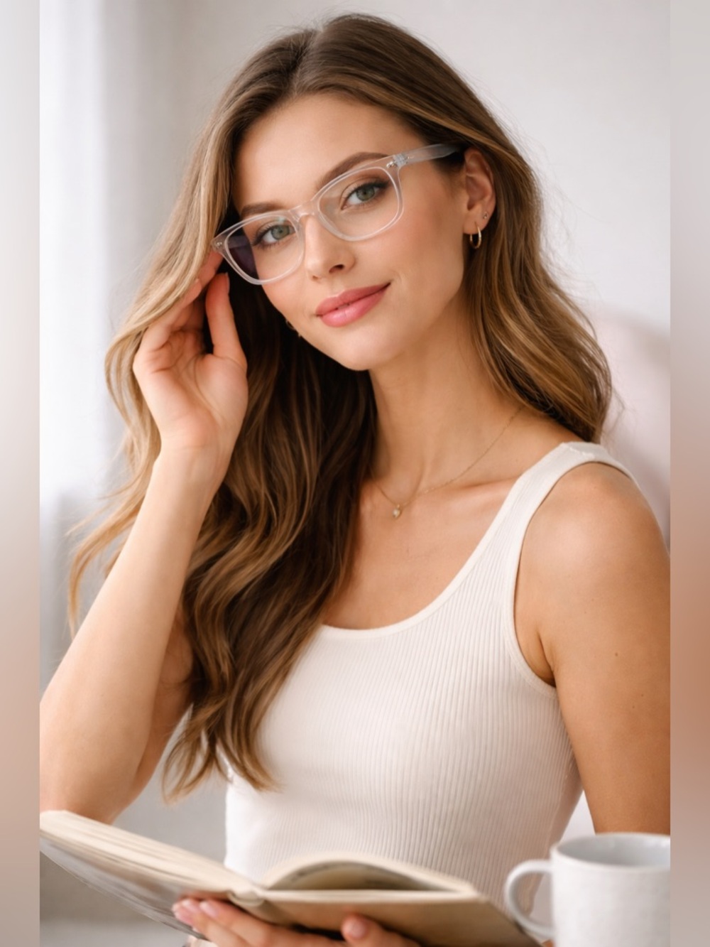 Blue Light Blocking Lenses Clear Rectangular Glasses